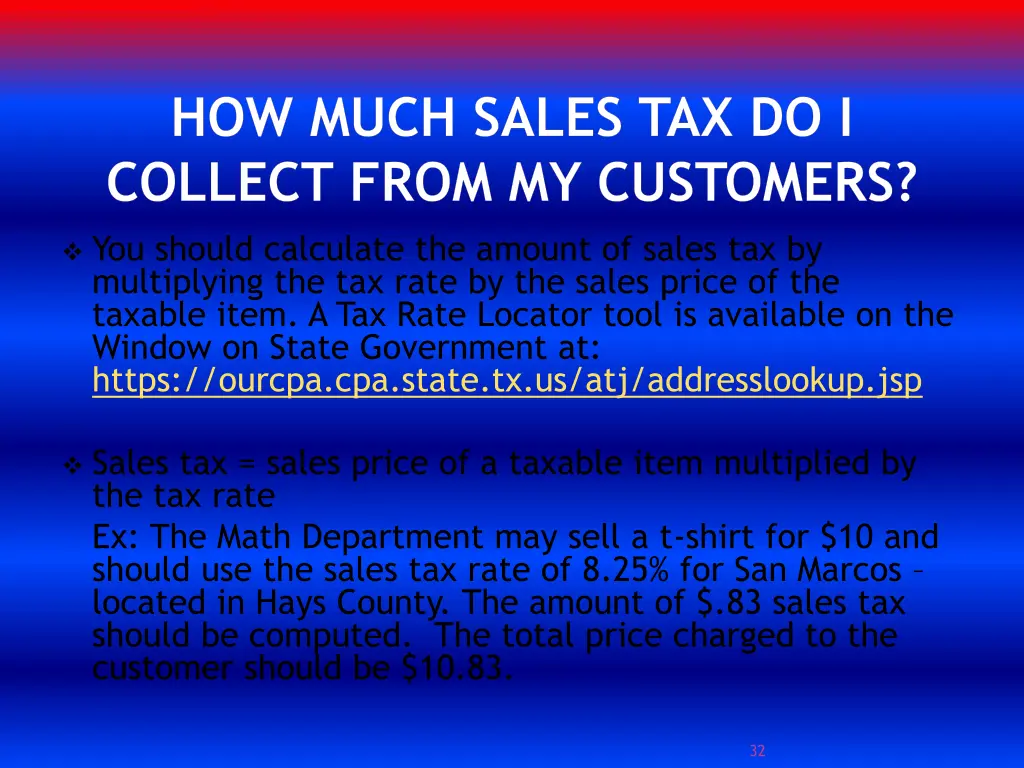 how much sales tax do i collect from my customers