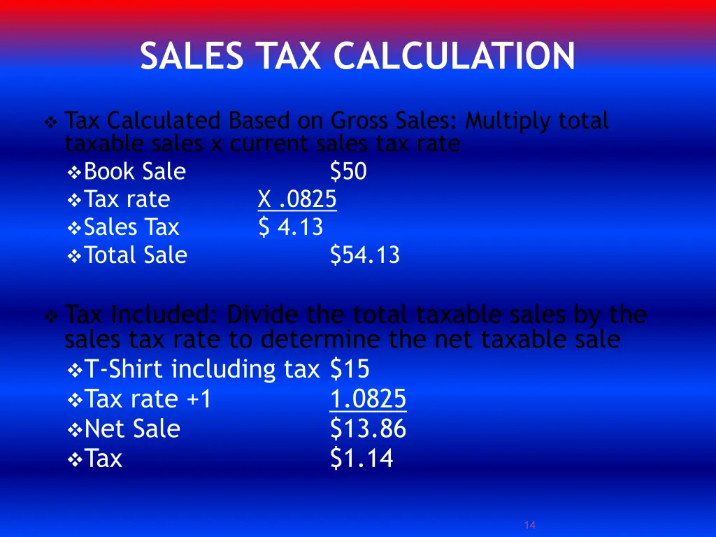 sales tax calculation
