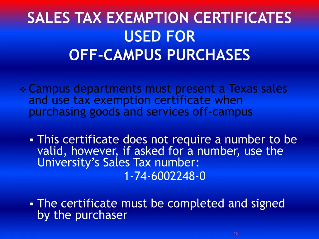 sales tax exemption certificates used