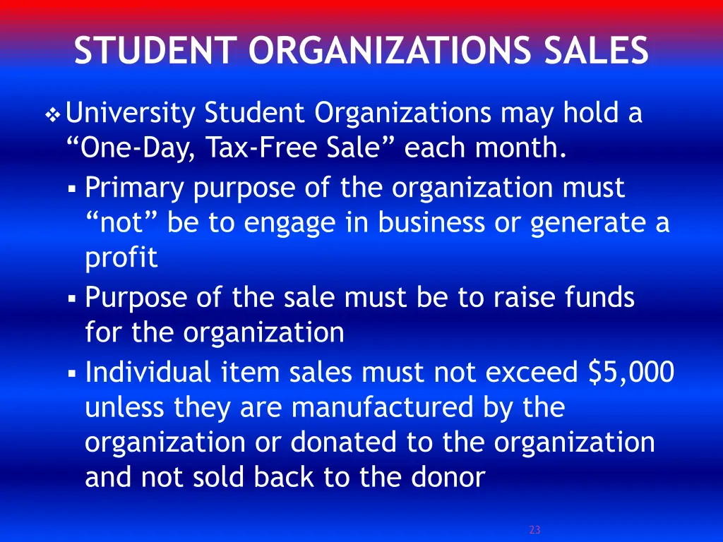 student organizations sales
