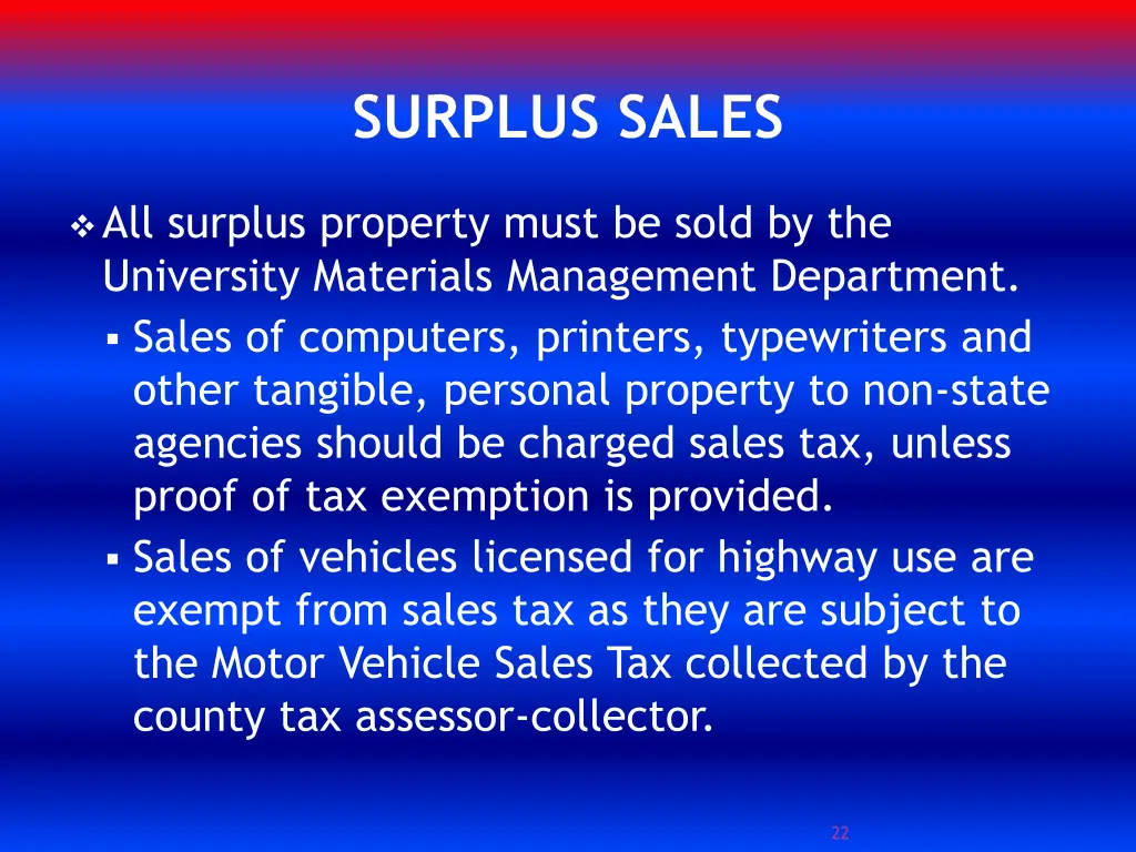 surplus sales