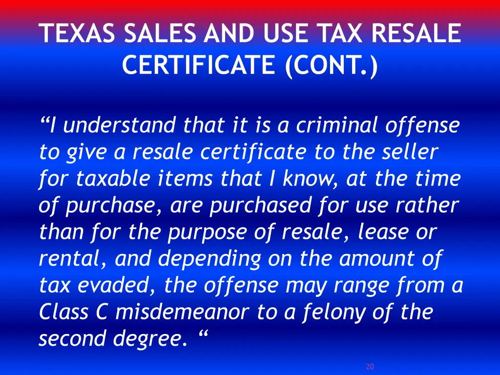 texas sales and use tax resale certificate cont