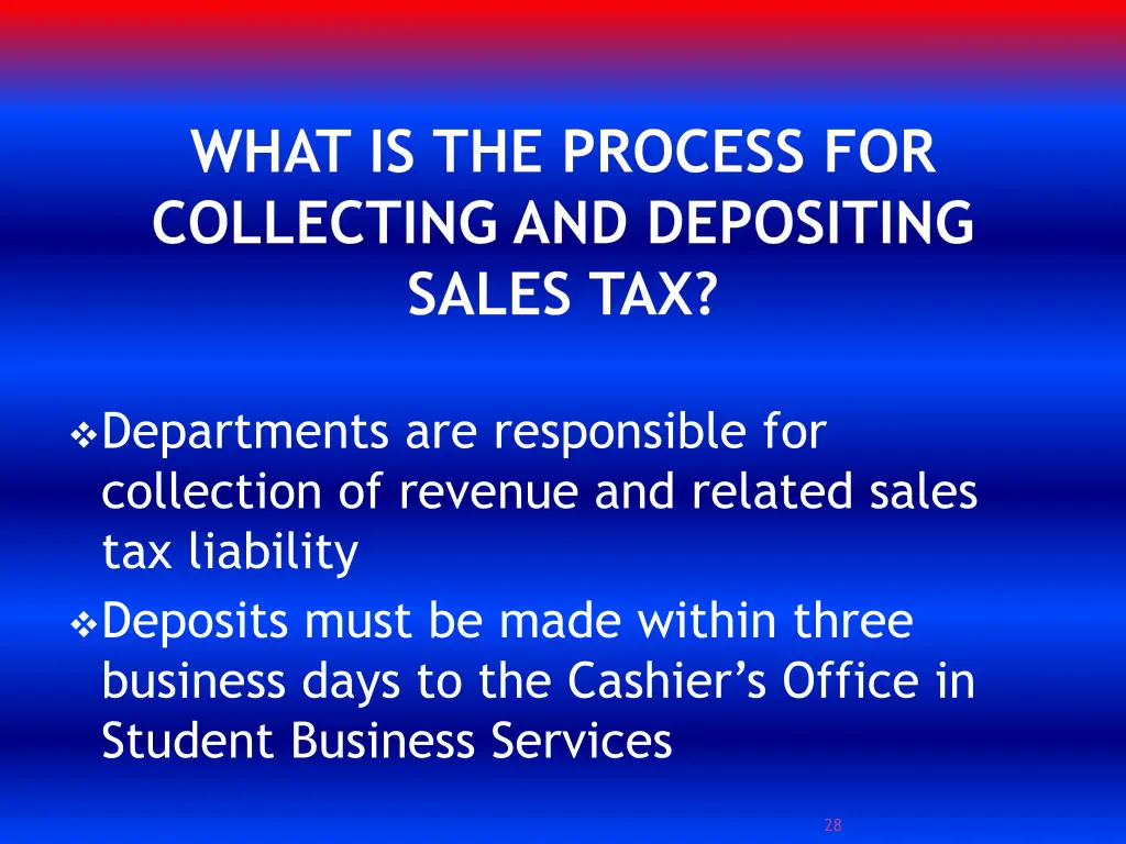 what is the process for collecting and depositing