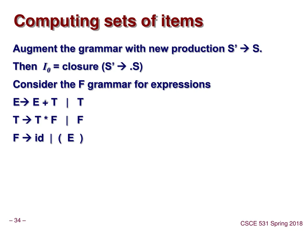 computing sets of items