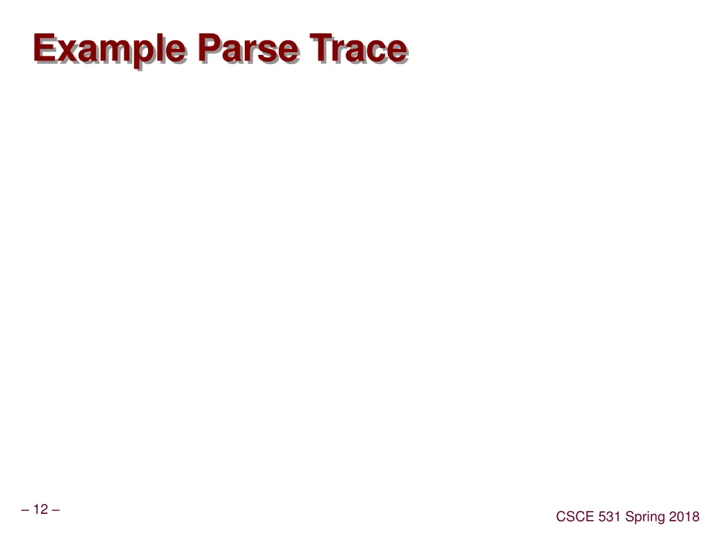 example parse trace