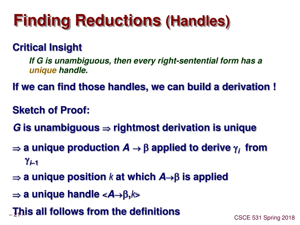 finding reductions handles