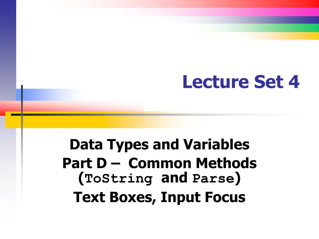 lecture set 4
