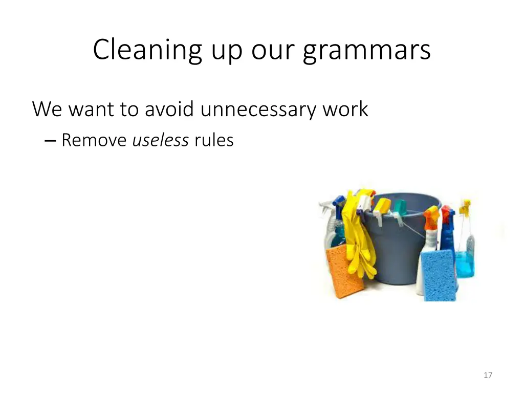 cleaning up our grammars