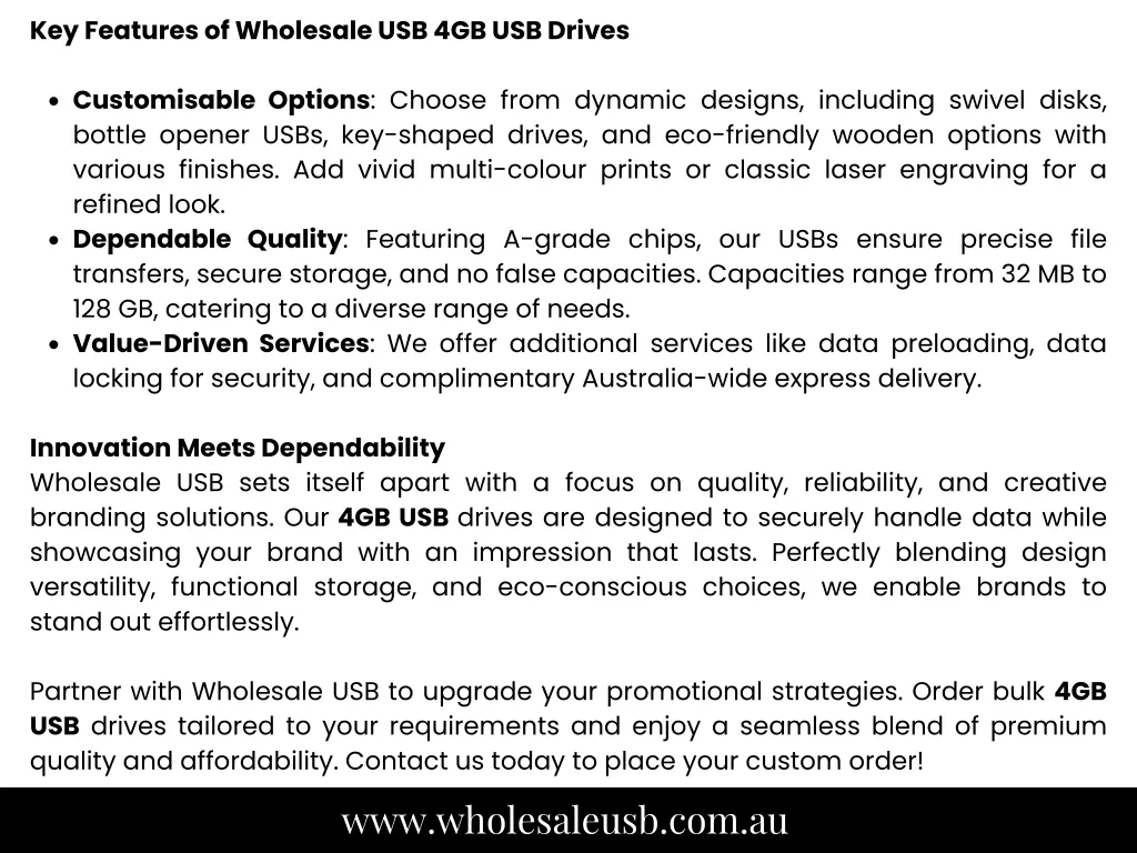 key features of wholesale usb 4gb usb drives