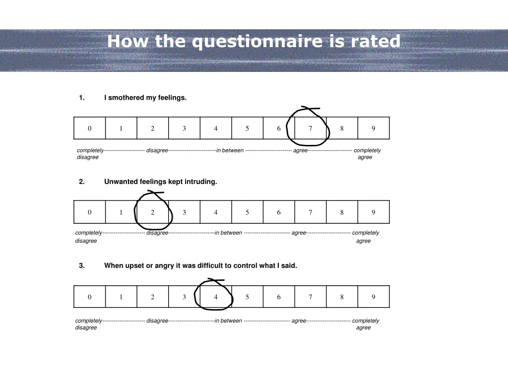 how the questionnaire is rated