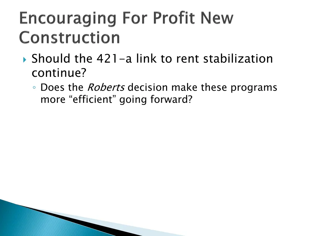 should the 421 a link to rent stabilization