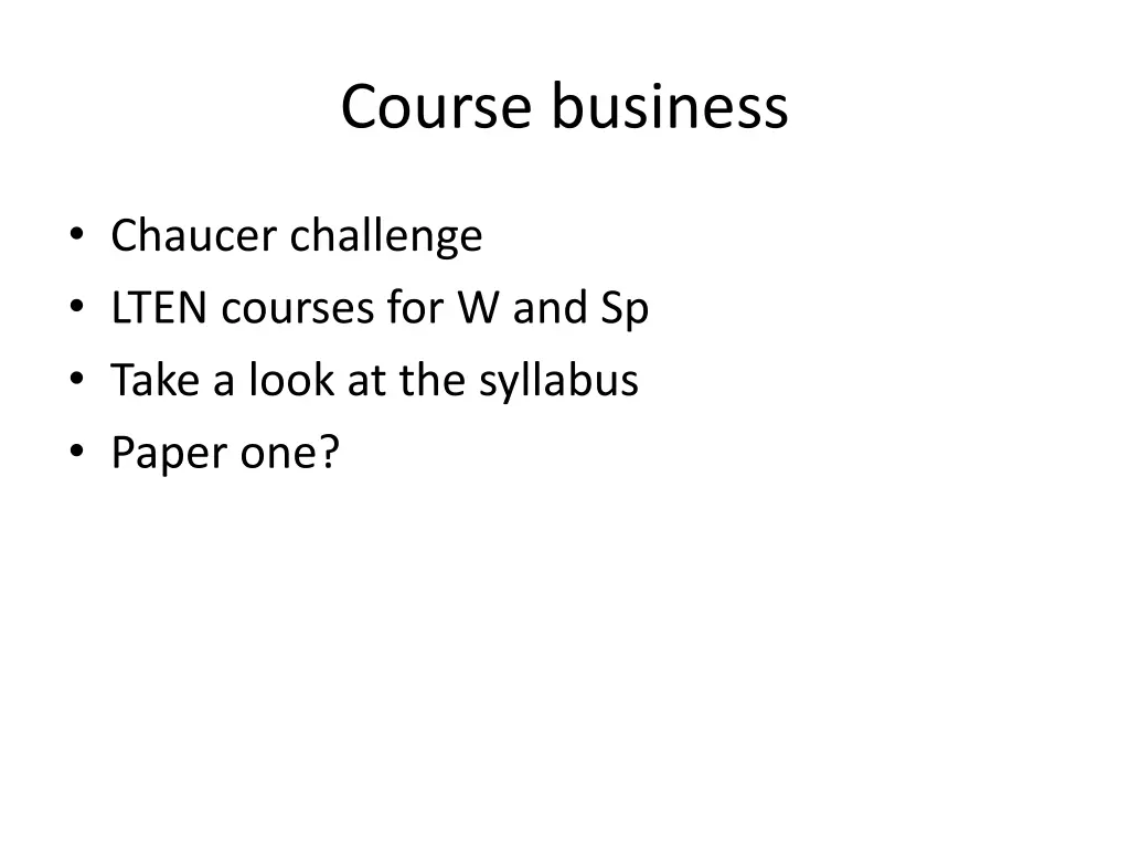 course business