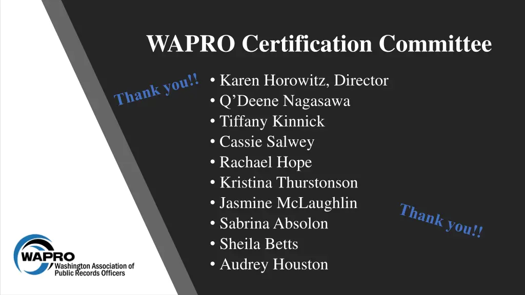 wapro certification committee