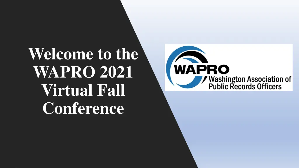 welcome to the wapro 2021 virtual fall conference
