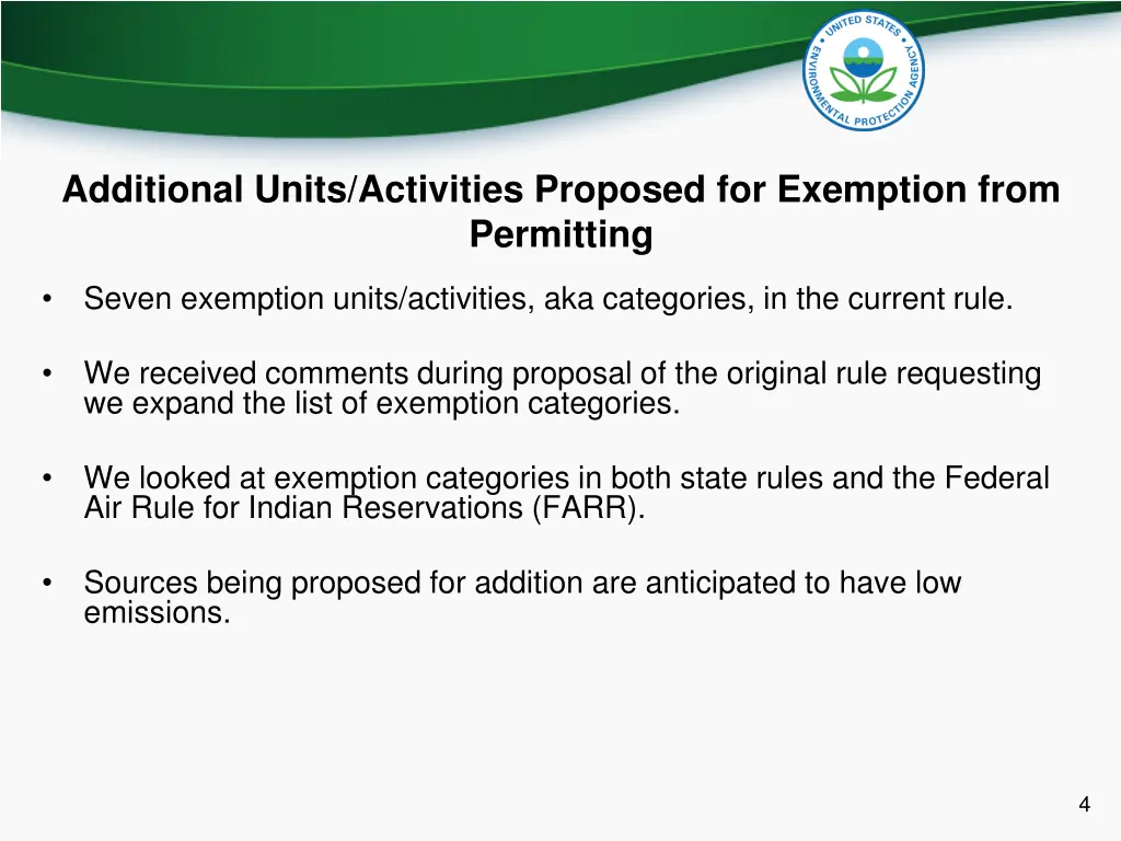 additional units activities proposed