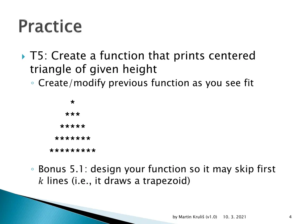 t5 create a function that prints centered