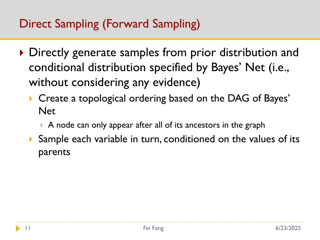 direct sampling forward sampling