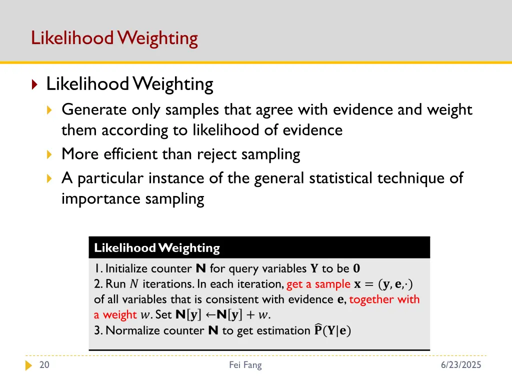 likelihood weighting