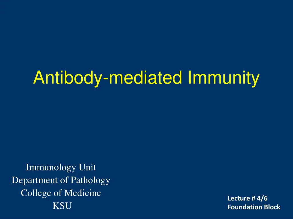 antibody mediated immunity