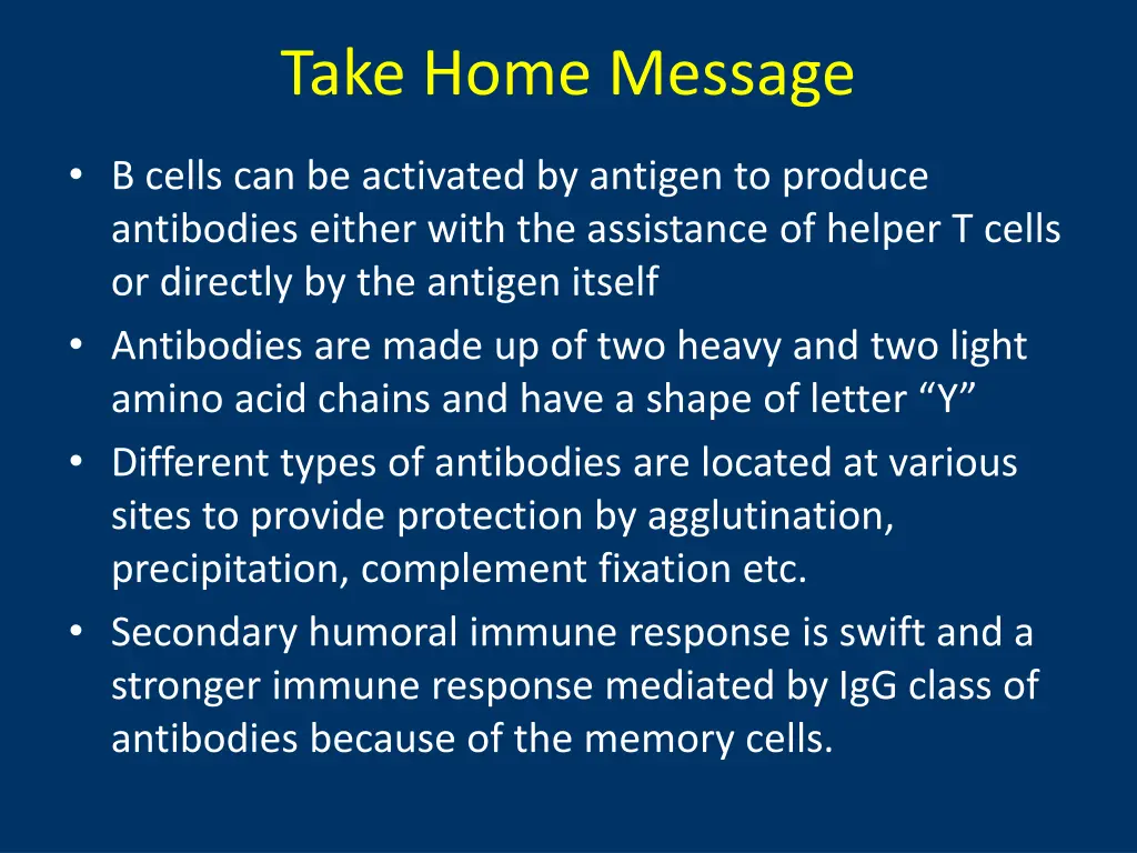 take home message