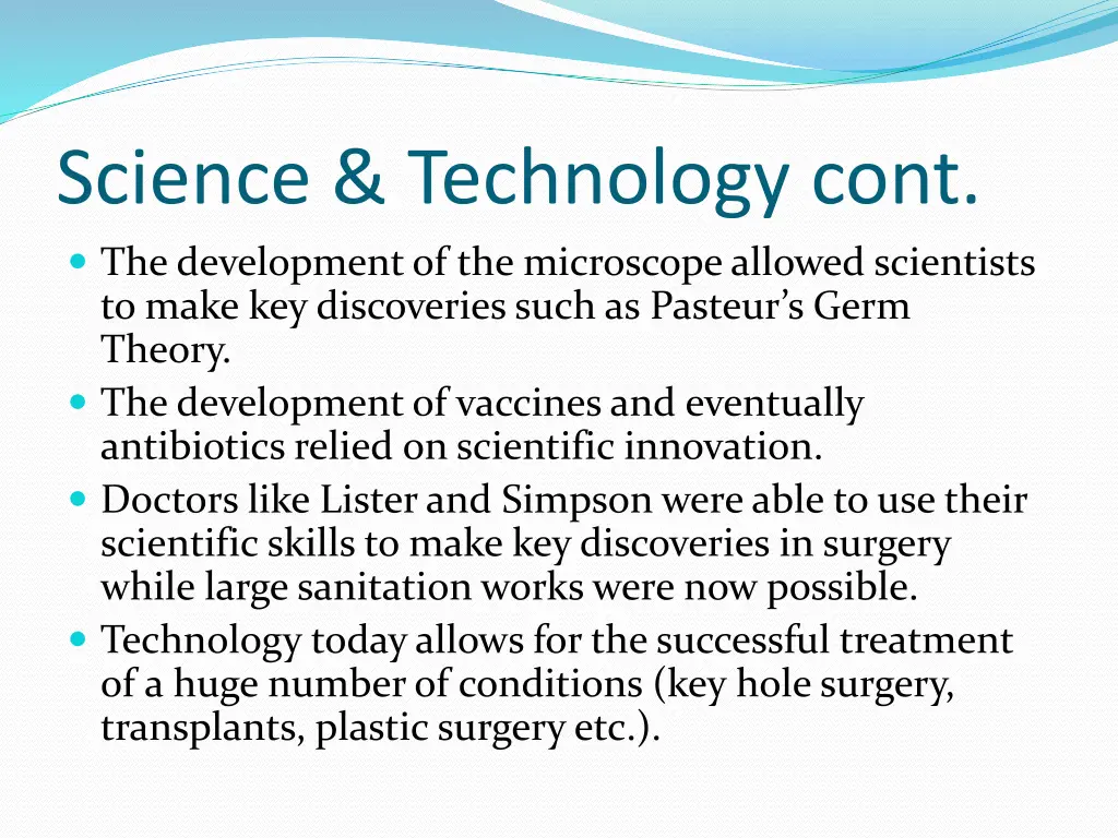 science technology cont the development