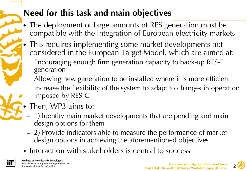 need for this task and main objectives