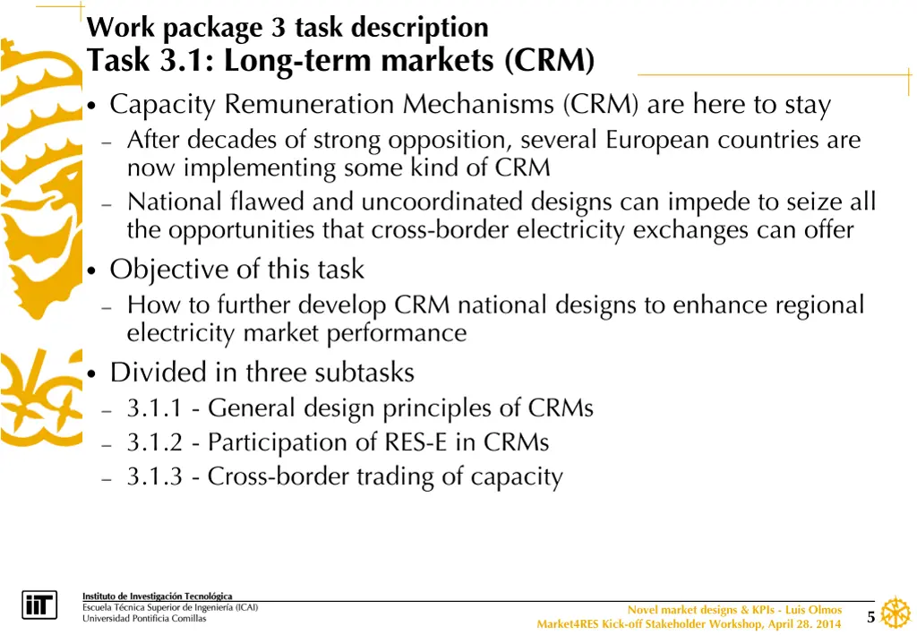 work package 3 task description task 3 1 long