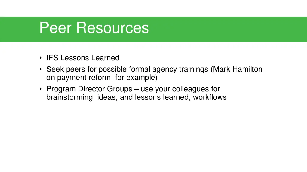 peer resources