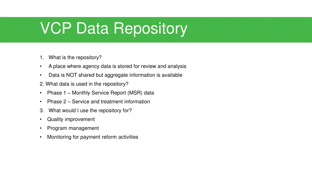 vcp data repository