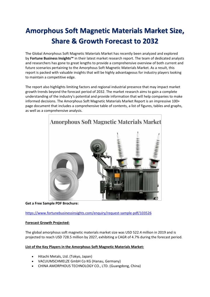 amorphous soft magnetic materials market size