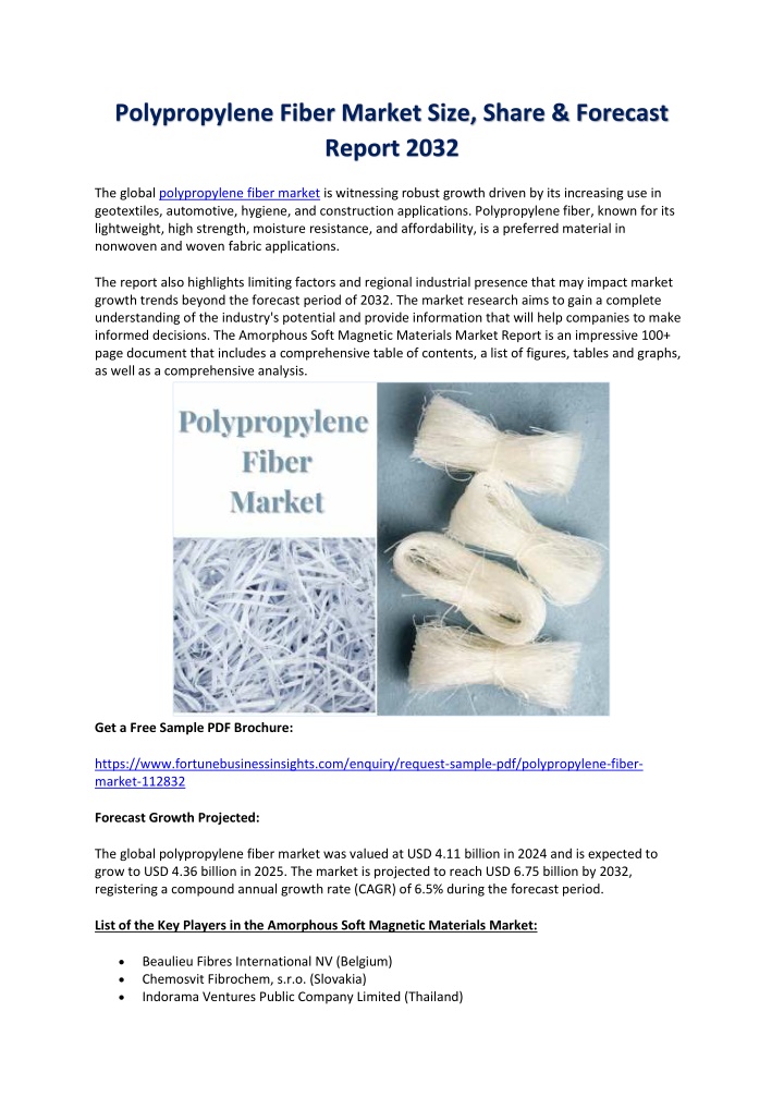 polypropylene fiber market size share forecast