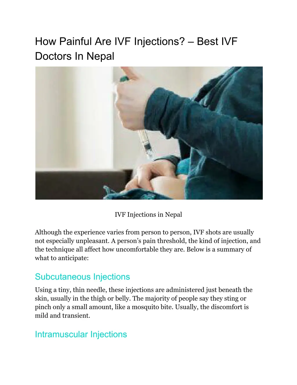 how painful are ivf injections best ivf doctors