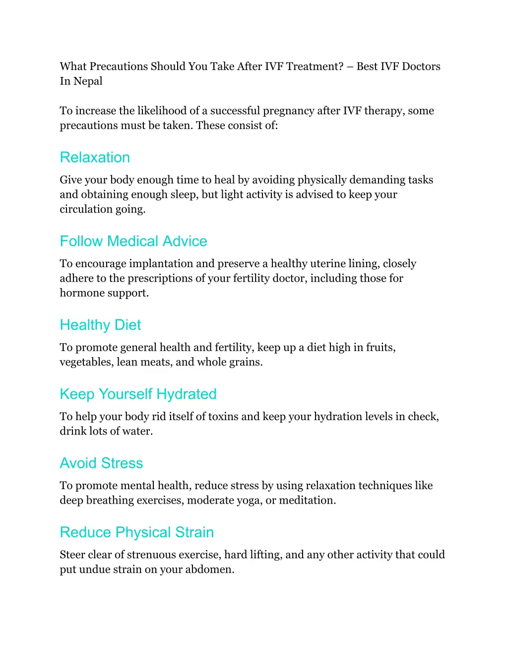 what precautions should you take after
