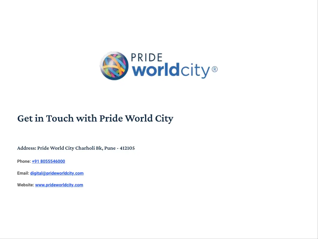 get in touch with pride world city