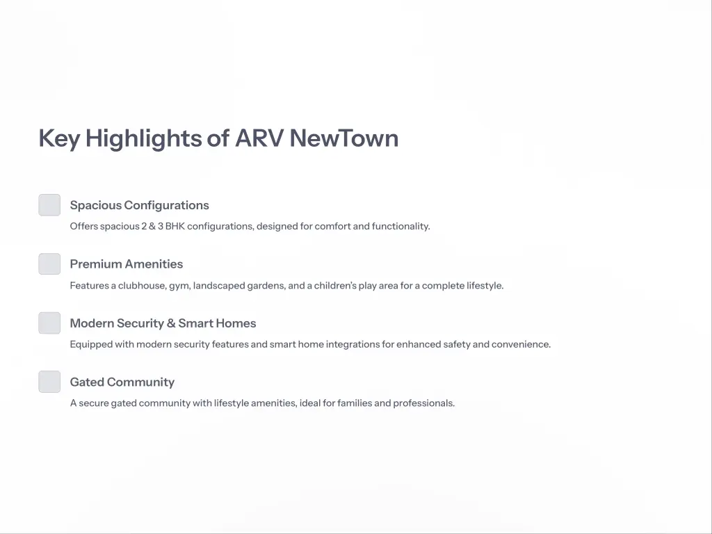key highlights of arv newtown