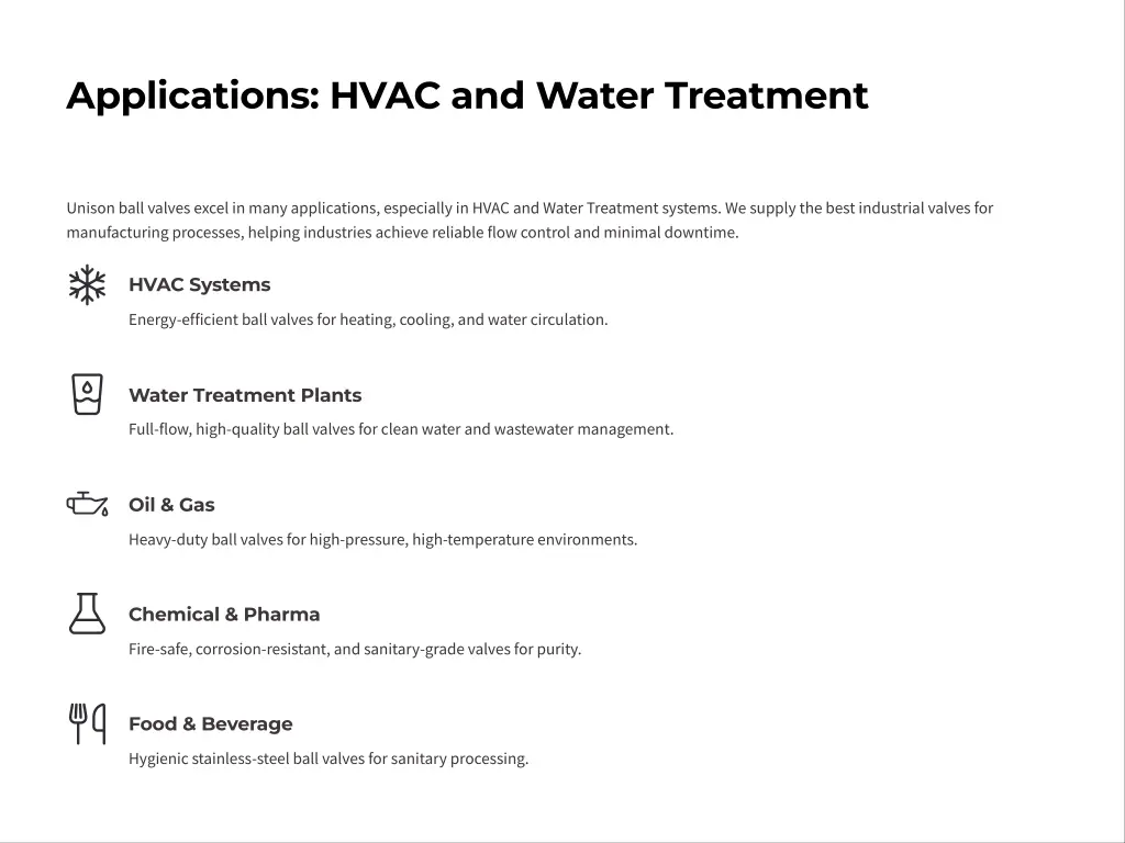applications hvac and water treatment