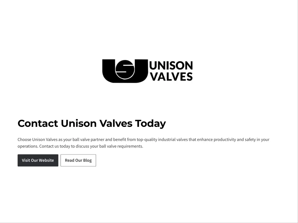 contact unison valves today