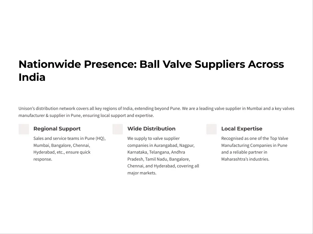 nationwide presence ball valve suppliers across
