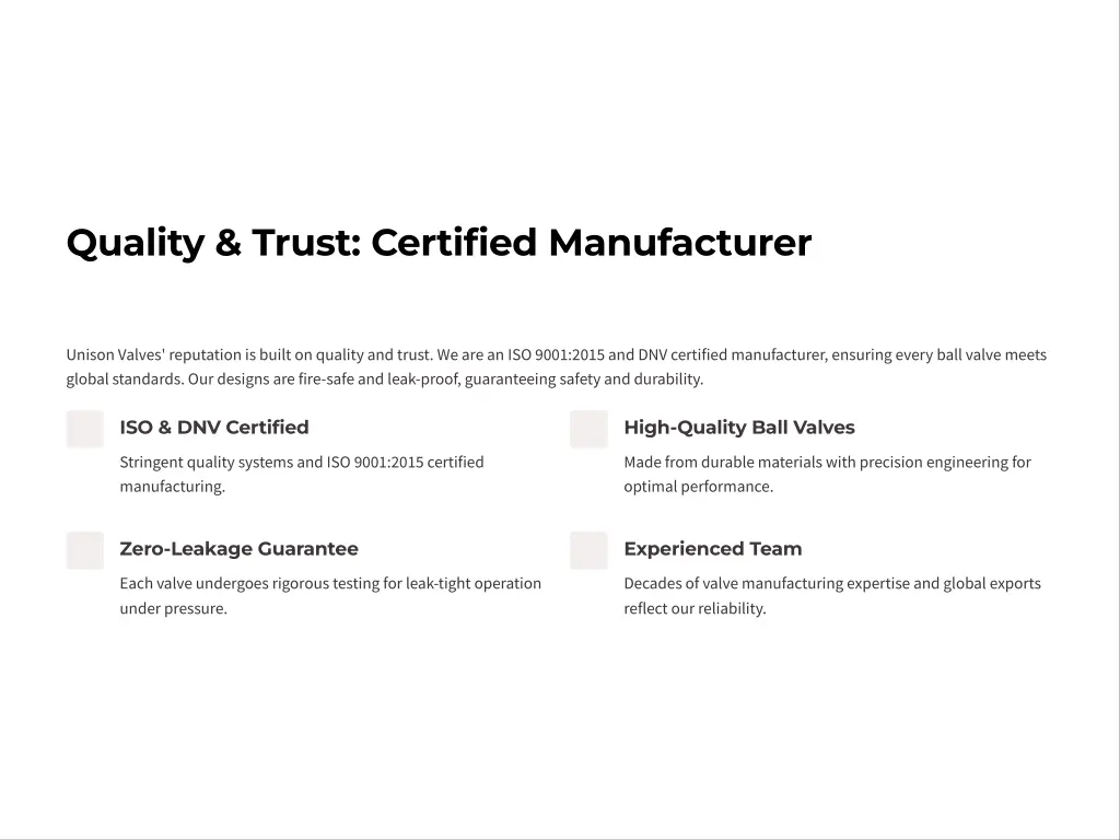 quality trust certified manufacturer