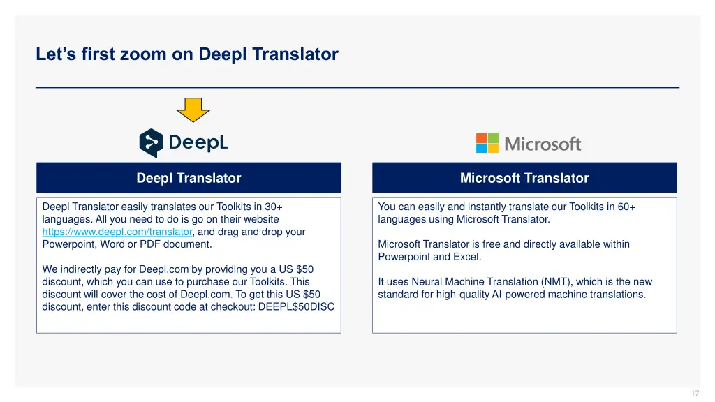 let s first zoom on deepl translator