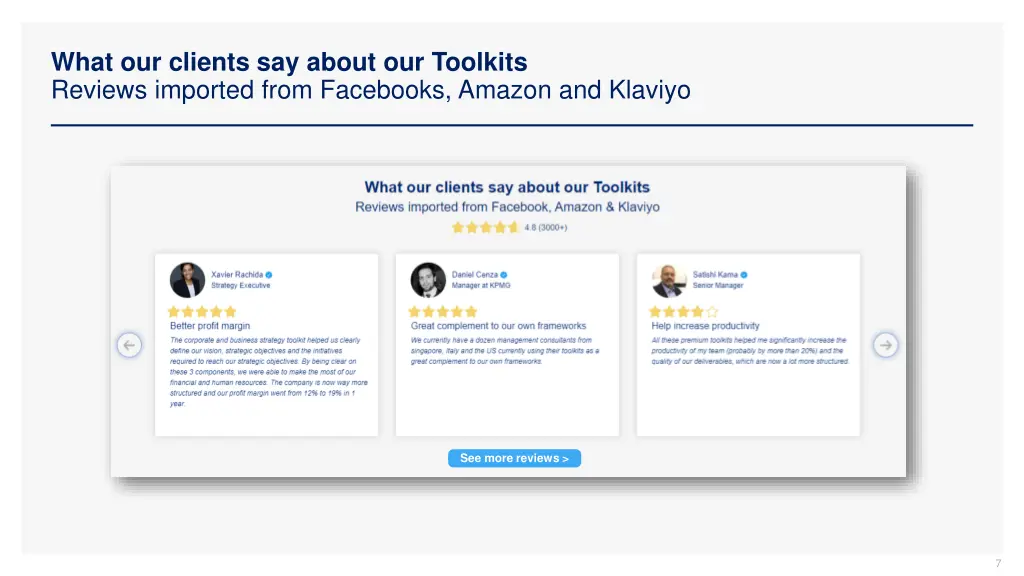 what our clients say about our toolkits reviews