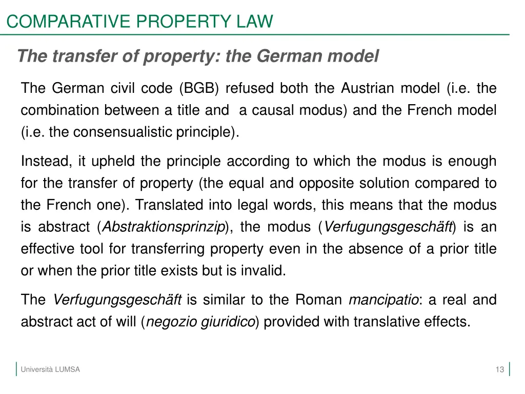 comparative property law 11