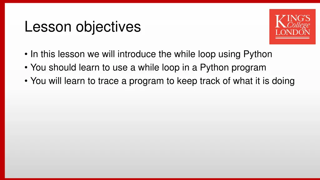 lesson objectives