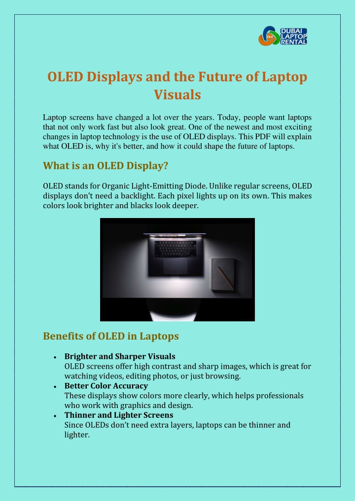 oled displays and the future of laptop visuals