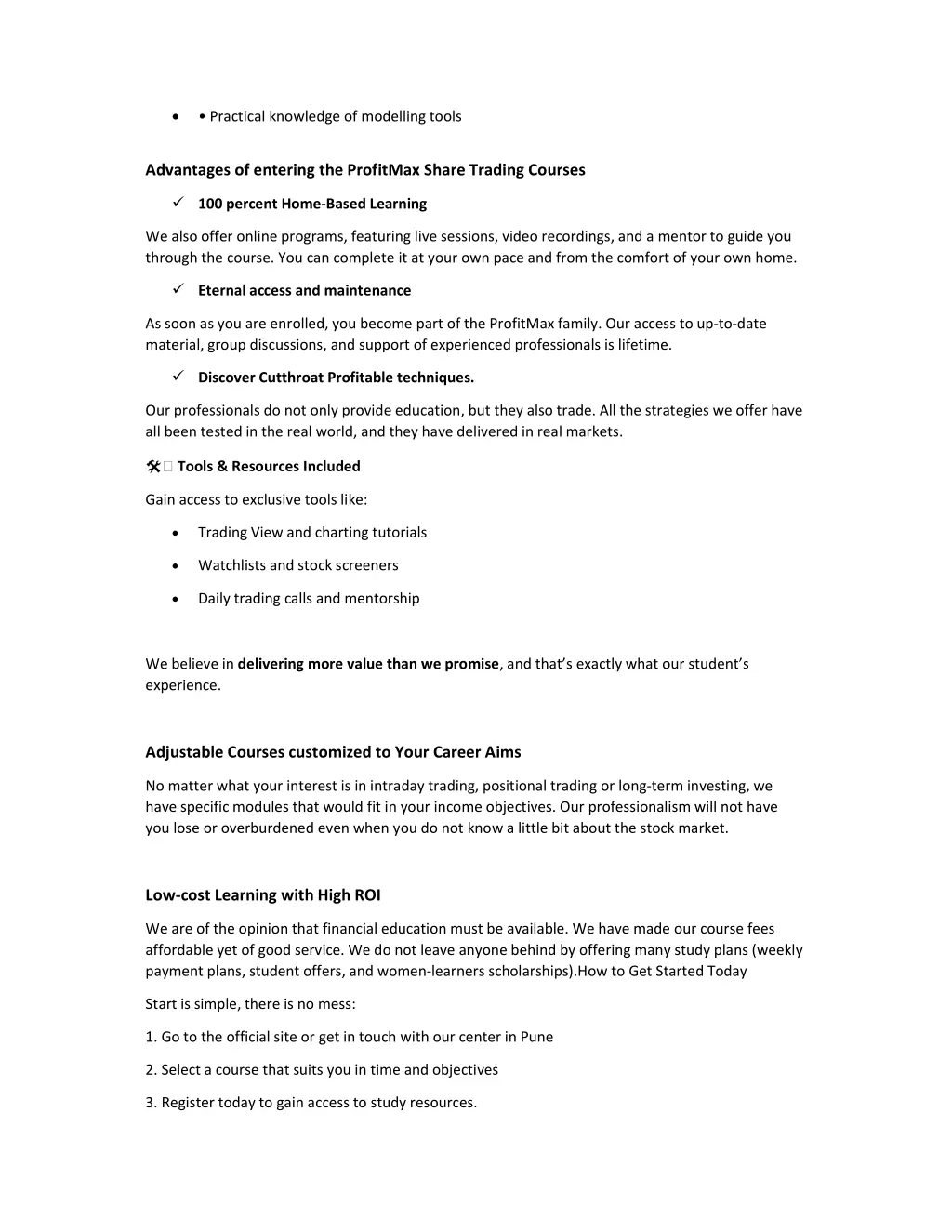 practical knowledge of modelling tools