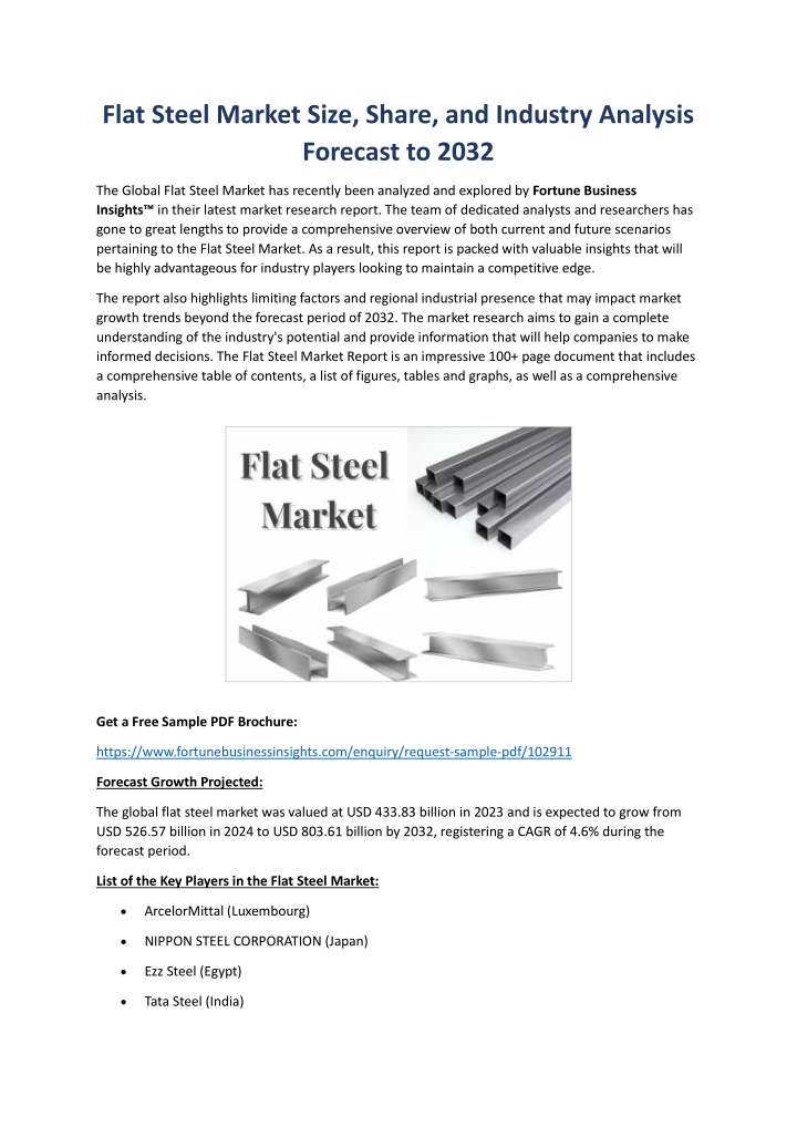 flat steel market size share and industry