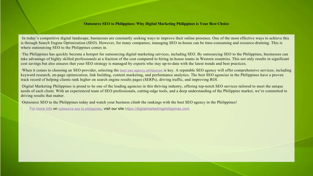 outsource seo to philippines why digital