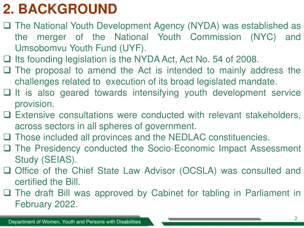2 background the national youth development