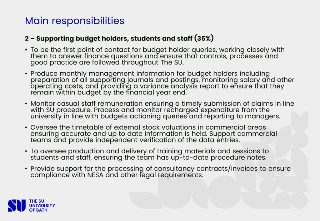 main responsibilities 1