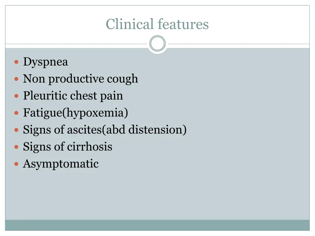 clinical features